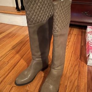 Grey/Brown Knee High Boots